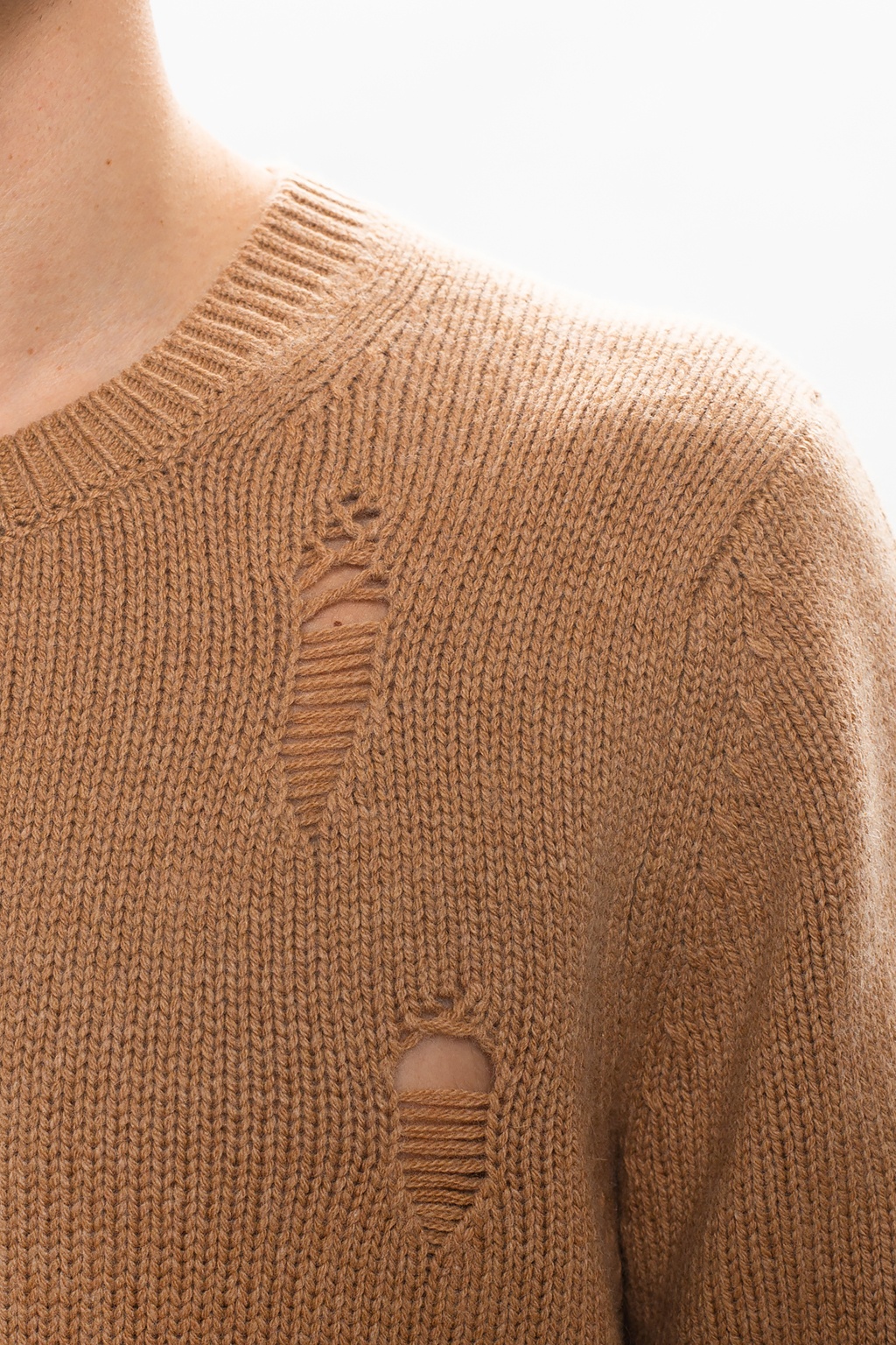 Helmut Lang Knitted girls sweater with raw edge